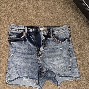Altar'd State Light Wash Distressed Denim Shorts